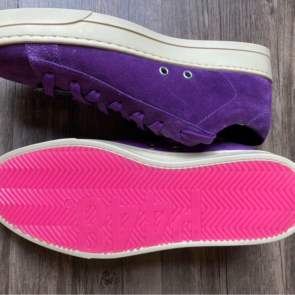 NWOT P448 Women’s Purple Low Top Sneakers Size 8.5 - Picture 11 of 14